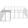 Dog Kennel Silver 12.1 m² Steel - Durable & Safe for Your Pets