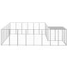 Dog Kennel Silver 12.1 m² Steel - Durable & Safe for Your Pets