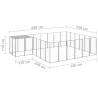 Dog Kennel Silver 12.1 m² Steel - Durable & Safe for Your Pets