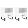 High Gloss White Bedside Cabinets 2 pcs - Modern Storage