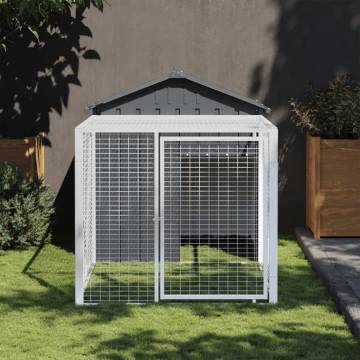 Durable Chicken Cage with Run - Anthracite, 117x201 cm