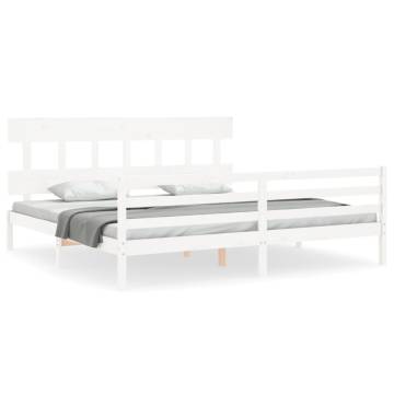 White Super King Size Bed Frame with Headboard | Hipo Market