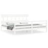 White Super King Size Bed Frame with Headboard | Hipo Market