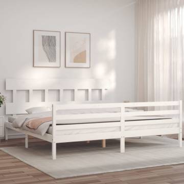 White Super King Size Bed Frame with Headboard | Hipo Market