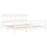 White Super King Size Bed Frame with Headboard | Hipo Market