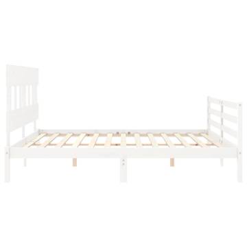 White Super King Size Bed Frame with Headboard | Hipo Market