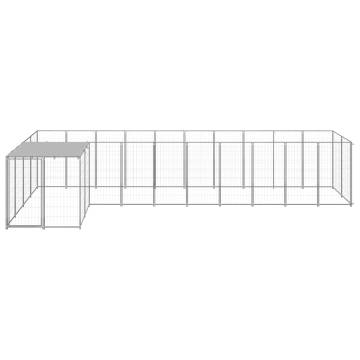 Durable Silver Dog Kennel - 7.26 m² Steel | HipoMarket