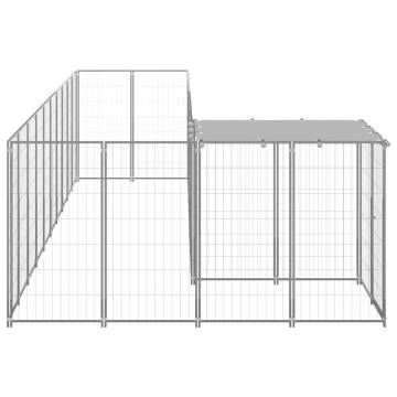 Durable Silver Dog Kennel - 7.26 m² Steel | HipoMarket