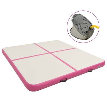 Inflatable Gymnastics Mat with Pump - 200x200x20 cm Pink