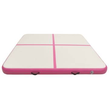 Inflatable Gymnastics Mat with Pump - 200x200x20 cm Pink