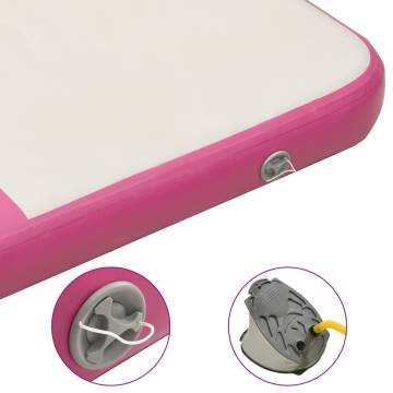 Inflatable Gymnastics Mat with Pump - 200x200x20 cm Pink