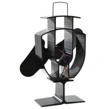 Heat Powered Stove Fan - 2 Blades Black | HipoMarket