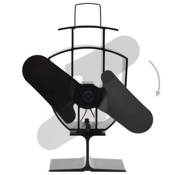 Heat Powered Stove Fan - 2 Blades Black | HipoMarket