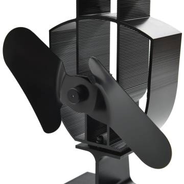 Heat Powered Stove Fan - 2 Blades Black | HipoMarket