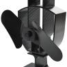 Heat Powered Stove Fan - 2 Blades Black | HipoMarket