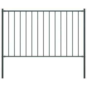 Durable Anthracite Steel Fence Panel with Posts - 1.7x0.75m