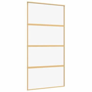 Sliding Door Gold 102.5x205 cm - Clear ESG Glass & Aluminium