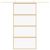 Sliding Door Gold 102.5x205 cm - Clear ESG Glass & Aluminium