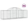 Arched Gabion Baskets - 6 pcs Galvanised Iron | HipoMarket