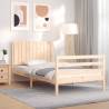 Bed Frame with Headboard 100x200 cm Solid Wood Colour natural Size 100 x 200 cm 