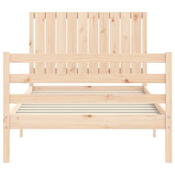 Solid Wood Bed Frame with Headboard - 100x200 cm