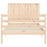 Solid Wood Bed Frame with Headboard - 100x200 cm