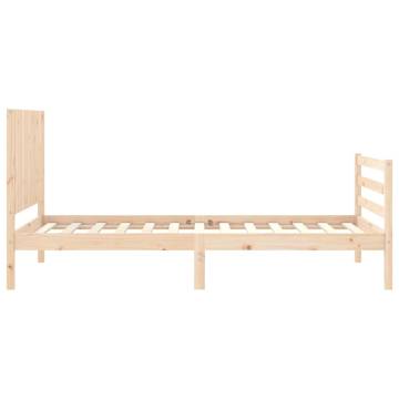 Solid Wood Bed Frame with Headboard - 100x200 cm