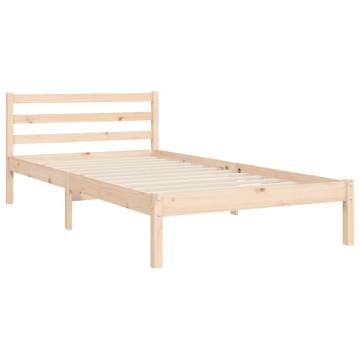 Solid Wood Bed Frame with Headboard - 100x200 cm