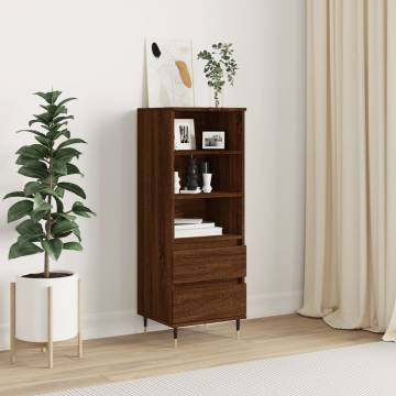 Stylish Highboard Brown Oak 40x36x110 cm | Hipomarket