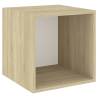 Wall Cabinets 2 pcs White & Sonoma Oak | Hipo Market