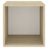 Wall Cabinets 2 pcs White & Sonoma Oak | Hipo Market