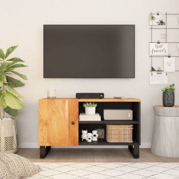 Stylish TV Cabinet 80x33x46 cm - Solid Acacia & Engineered Wood