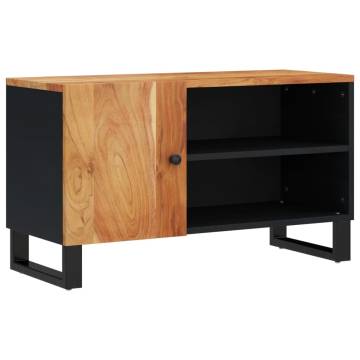 Stylish TV Cabinet 80x33x46 cm - Solid Acacia & Engineered Wood