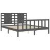 Grey King Size Bed Frame with Headboard - Solid Wood | HipoMarket