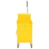 Mop Bucket with Wringer & Wheels - 20L Yellow Polypropylene