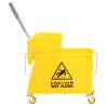 Mop Bucket with Wringer & Wheels - 20L Yellow Polypropylene