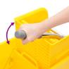 Mop Bucket with Wringer & Wheels - 20L Yellow Polypropylene