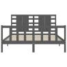 Grey King Size Bed Frame with Headboard - Solid Wood | HipoMarket