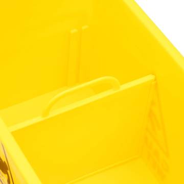 Mop Bucket with Wringer & Wheels - 20L Yellow Polypropylene