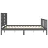 Grey King Size Bed Frame with Headboard - Solid Wood | HipoMarket