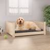 Dog Bed 75.5x55.5x28 cm Solid Pine Wood Colour natural Size 75.5 x 55.5 x 28 cm 