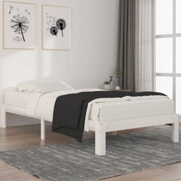 White Solid Wood Pine Bed Frame 100x200 cm | HipoMarket