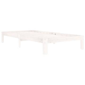 White Solid Wood Pine Bed Frame 100x200 cm | HipoMarket