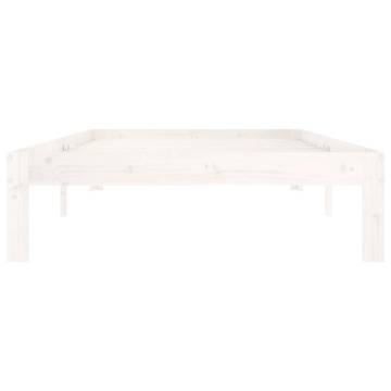 White Solid Wood Pine Bed Frame 100x200 cm | HipoMarket