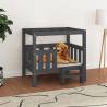 Dog Bed Grey 75.5x63.5x70 cm Solid Wood Pine Colour grey Size 75.5 x 63.5 x 70 cm 