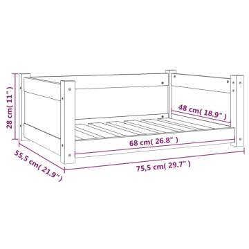 Comfortable Dog Bed in Solid Pine Wood - 75.5x55.5x28 cm