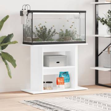 High Gloss White Aquarium Stand - 80x35x60 cm | Hipo Market