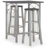 3 Piece Bar Set Wood and Steel Black Colour black and grey Number of 2 