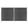 Fence Panel Set WPC 353x186 cm Black Colour black Quantity in Package 1 Model 2 sections 