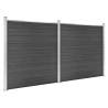 Fence Panel Set WPC 353x186 cm Black - Durable & Stylish